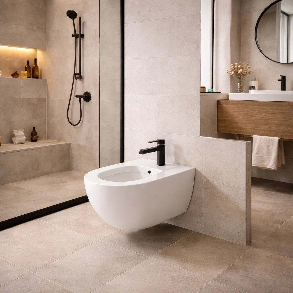 Rubinetto Bidet Nero Monocomando Ottone Design Moderno Aeratore Orientabile 94008