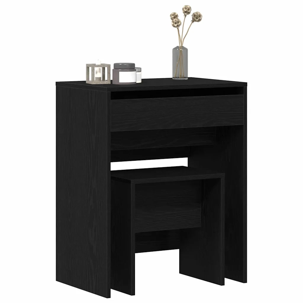 Tavolo da Trucco Rovere nero 60 x 40 x 75 cm Legno multistrato 868872