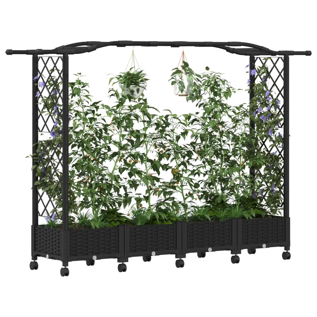 Letto Rialzato con Griglia e Tetto Nero 207 x 40 x 129 cm PP 3423149