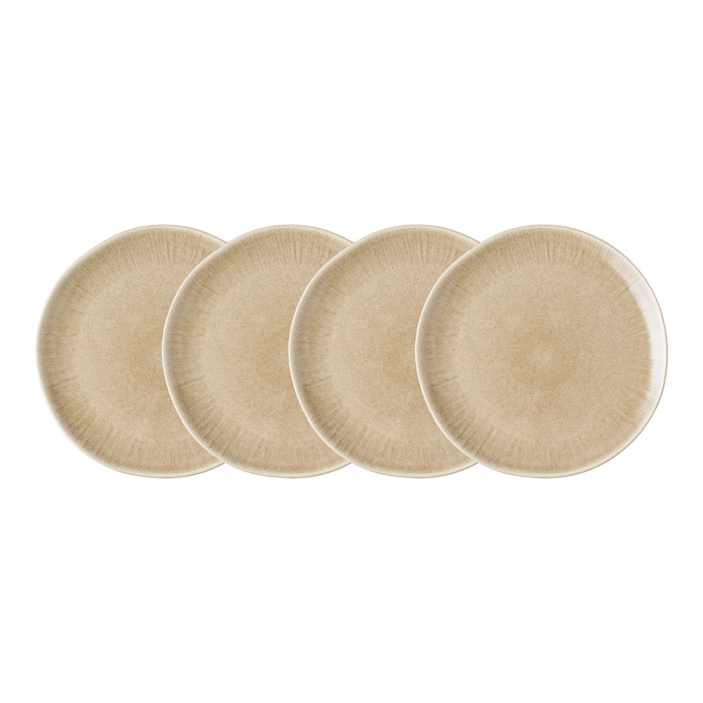 Piatto da cena Viola in gres beige ø27 cm — set da 4