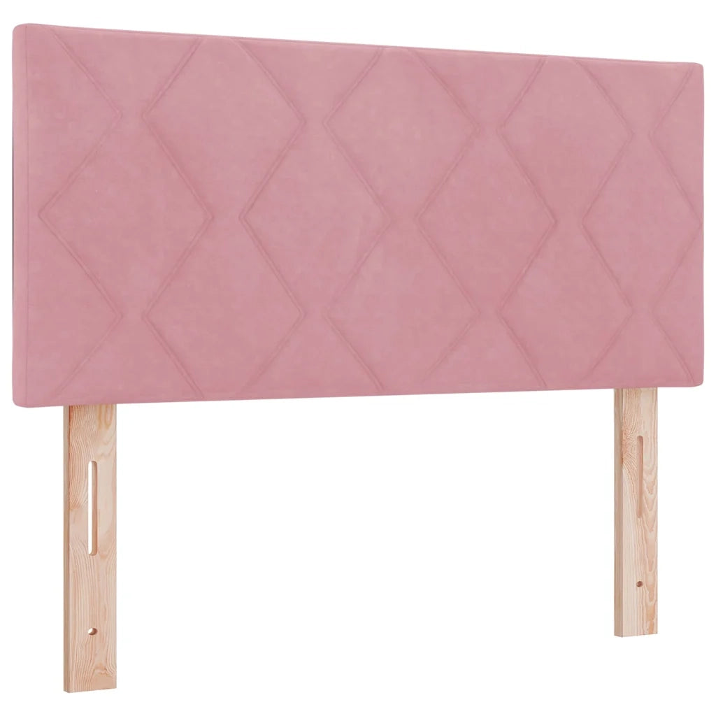 Letto a Sorgente LED con materasso Rosa 100 x 200 cm Velluto