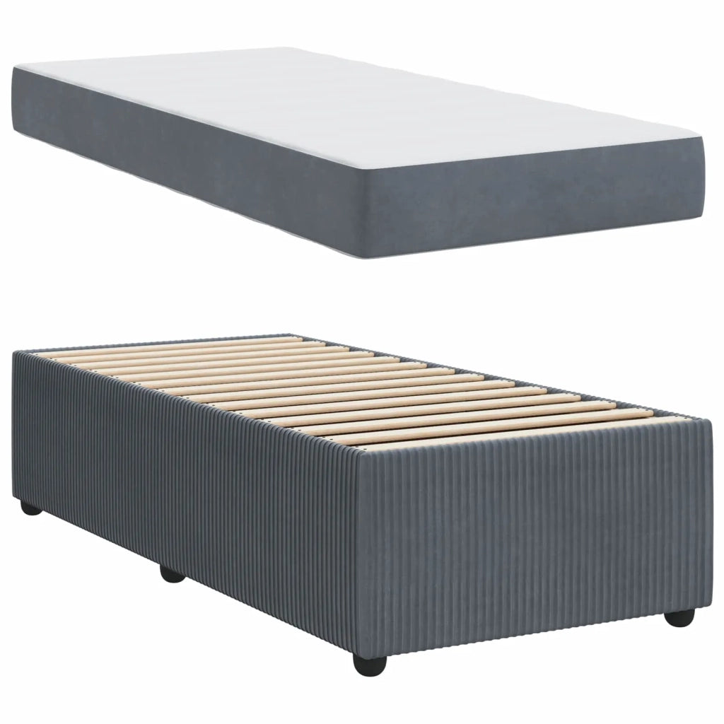 Struttura del letto Grigio scuro 80 x 200 cm Tessuto