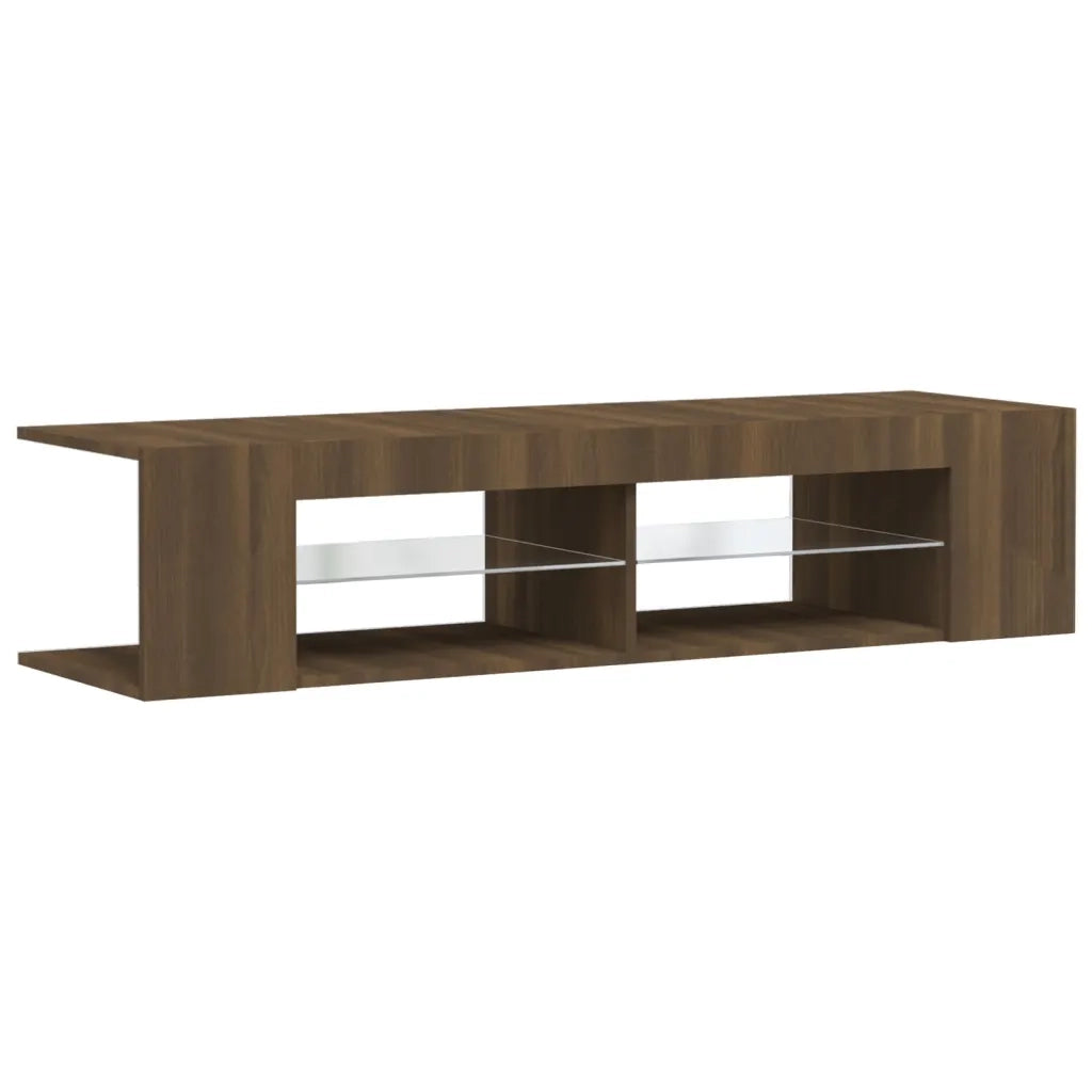 Mobile TV | Armadietto TV | Mobile Porta TV con Luci LED Rovere Marrone 135x39x30 cm