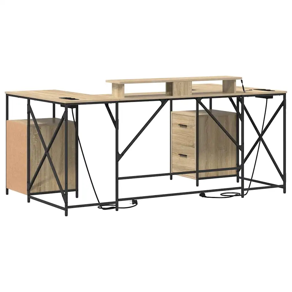 Scrivania | Tavolo da Ufficio Rovere Sonoma 182 x 101 x 87,5 cm Legno multistrato