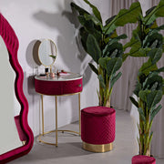 Mobile da Trucco Mbale, Toeletta un Cassetto, 52x52x70h cm Rosso