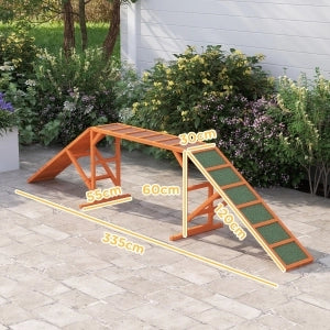 RAMPA PER AGILITY PER CANI 325 x 55 x 69 cm Arancione in legno