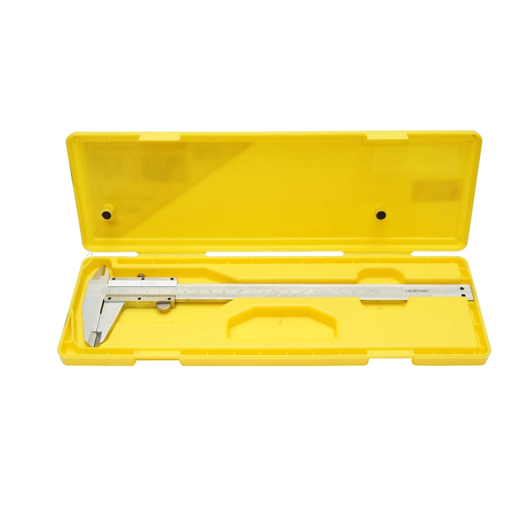 Calibro meccanico professionale Crownman da 200 mm, scala graduata in mm/cm/pollici
