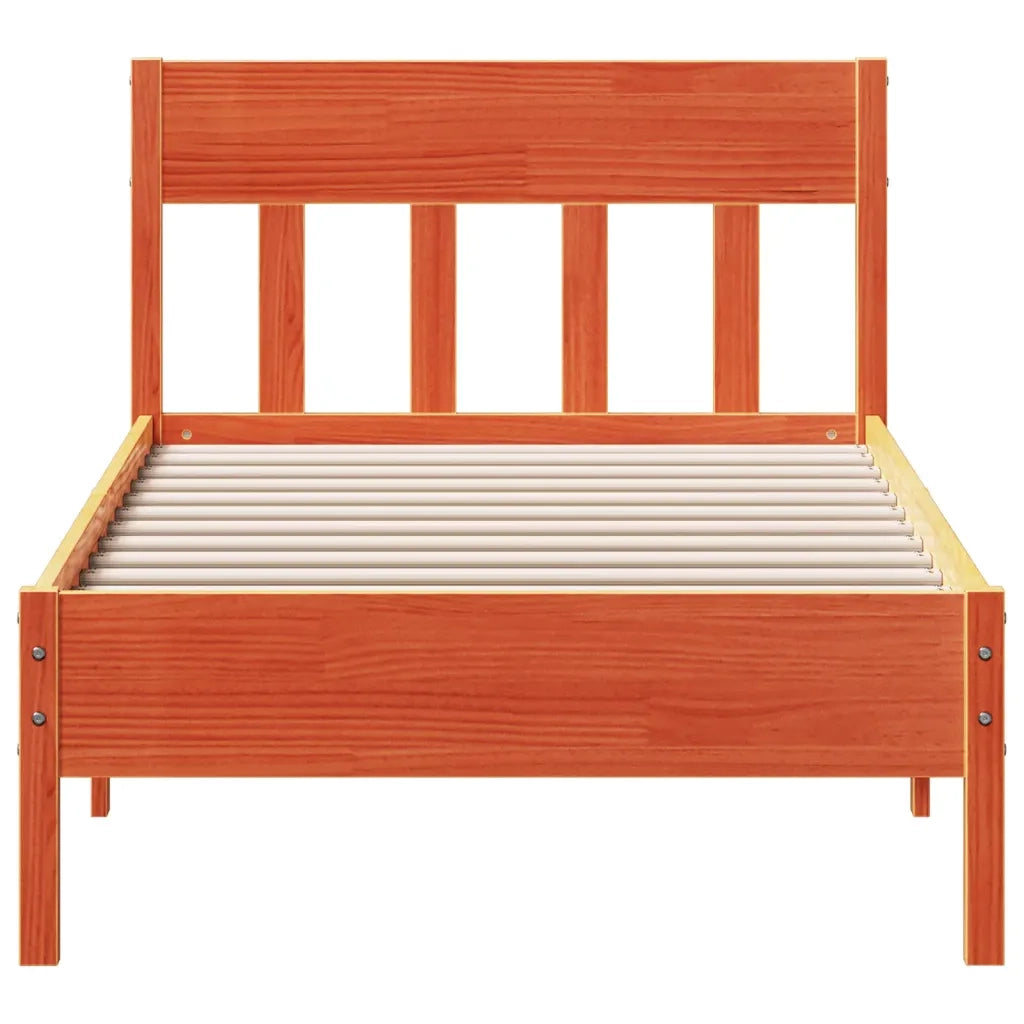 Letto senza Materasso Marrone Cera 100x200 cm in Legno di Pino 842657