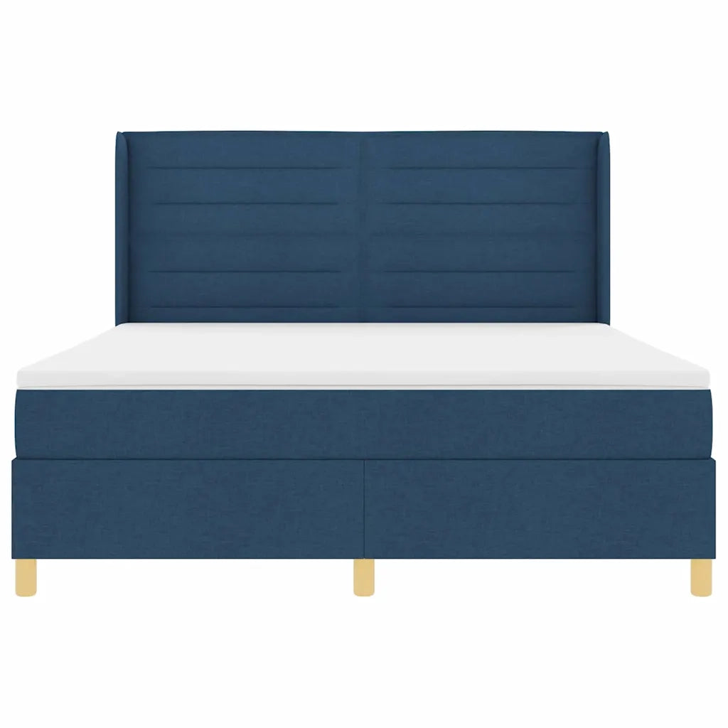 Letto a molle con materasso Blu 180 x 200 cm Tessuto
