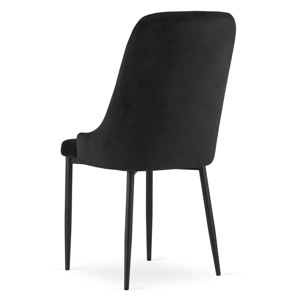 Sedia Amore in velluto nero con cristalli decorativi