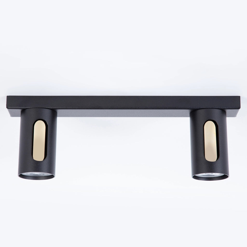 Plafoniera moderna a barra 38cm nero-oro 2xGU10 Sigma