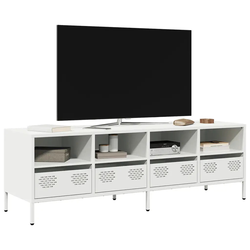 Mobile TV | Armadietto TV | Mobile Porta TV Bianco 135x39x43,5 cm in Acciaio Laminato a Freddo
