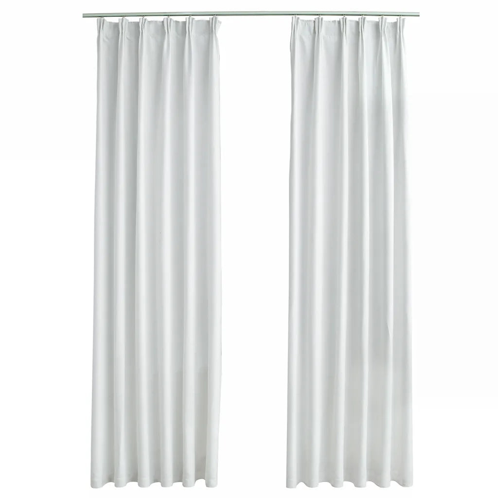 Tende Oscuranti | Tende Blackout con Ganci 2 pz Avorio 140x245 cm