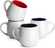 Set di 4 grandi tazze in ceramica - 620 ml - per caffè, tè, cioccolata calda - regalo per Natale, Thanksgiving tazze set