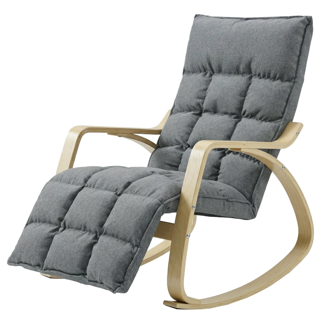 Poltrona dondolo reclinabile con poggiapiedi ¨C zephmum ¨C Grigio