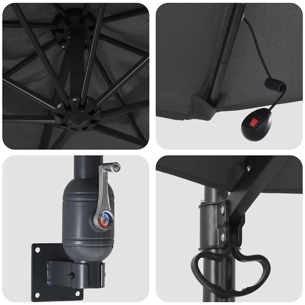Ombrello | Parasol da giardino Antracite 248 x 248 x 148 cm