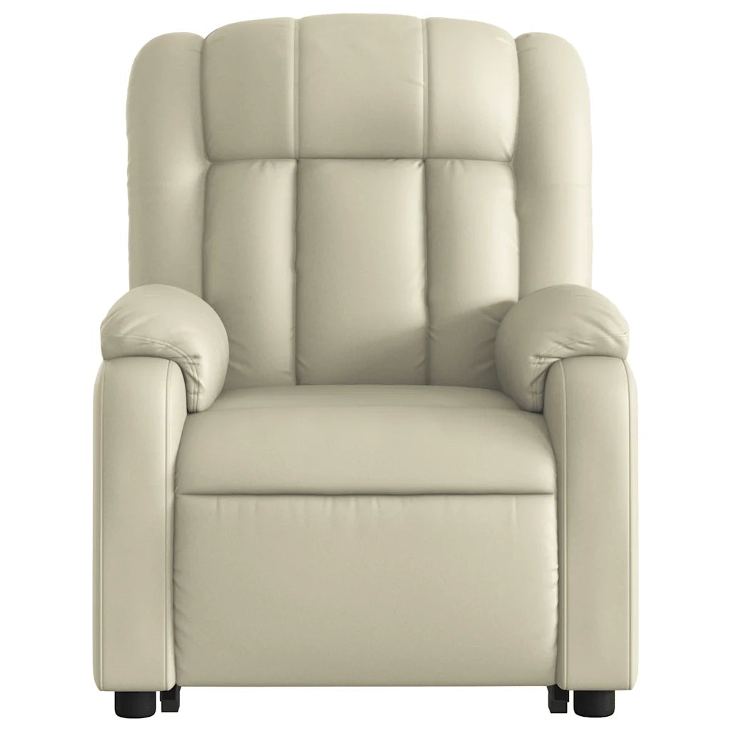 Poltrona Alzapersona Reclinabile Crema in Similpelle 3205265