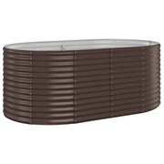 Fioriere | Cassetta per fiori | Letto Giardino Acciaio Verniciato Polvere 175x100x68 cm Marrone