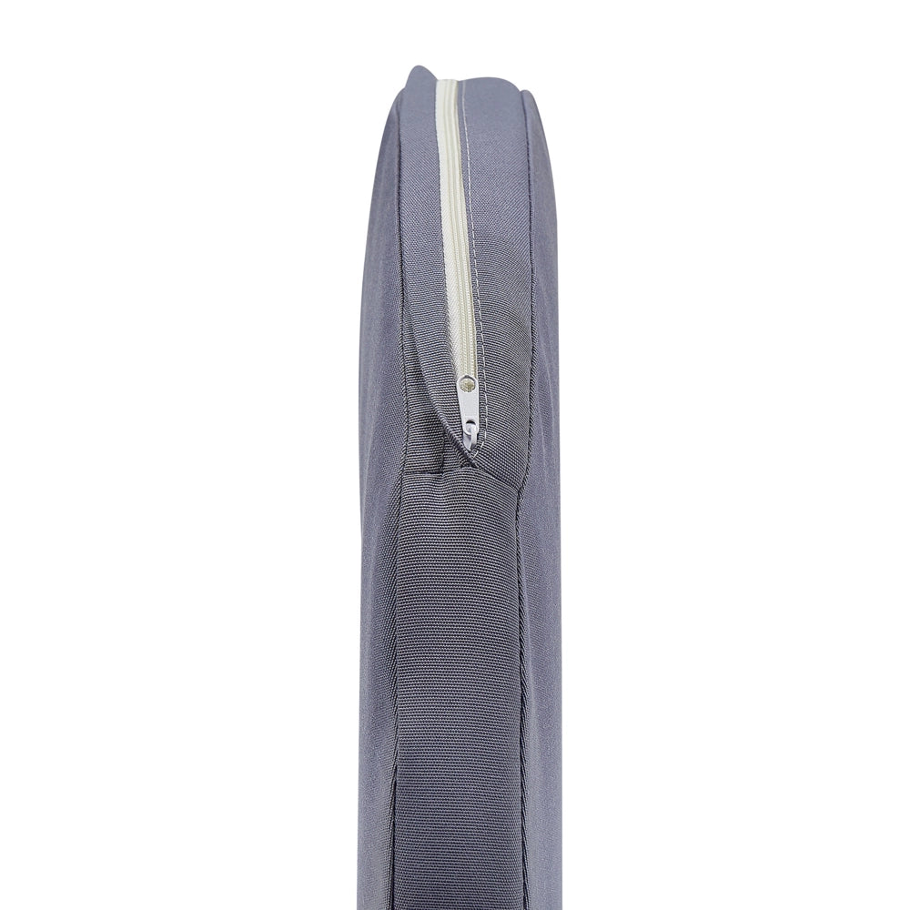 Set da bistrot grigio 2 sedie cuscini da seduta tavolo plastica piano in legno gambe in metallo Nero 3 pezzi set da giardino per esterni