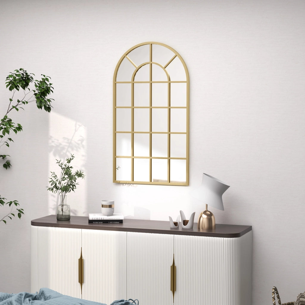 Specchio Arco Stile Industriale ¨C Xylo ¨C Metallo Dorato 110x65 cm