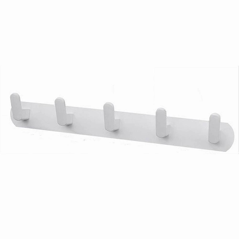 Trade Shop - Appendiabiti Con 5 Ganci Appendino Asciugamano Da Bagno Casa Cucina Bianco 59744 -