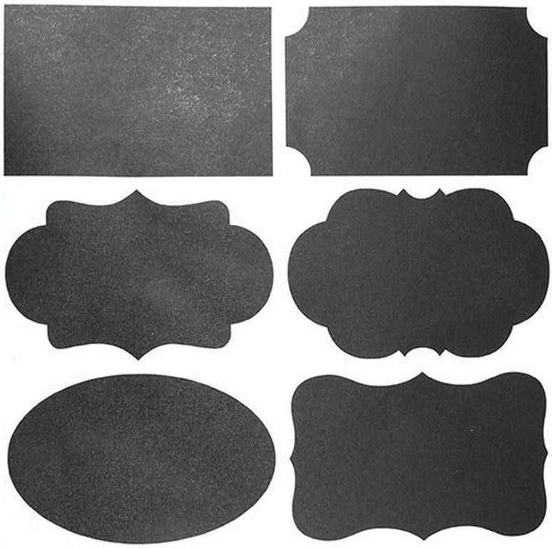 Set 48 Pezzi Etichette Nere Lavagna Fome Assortite