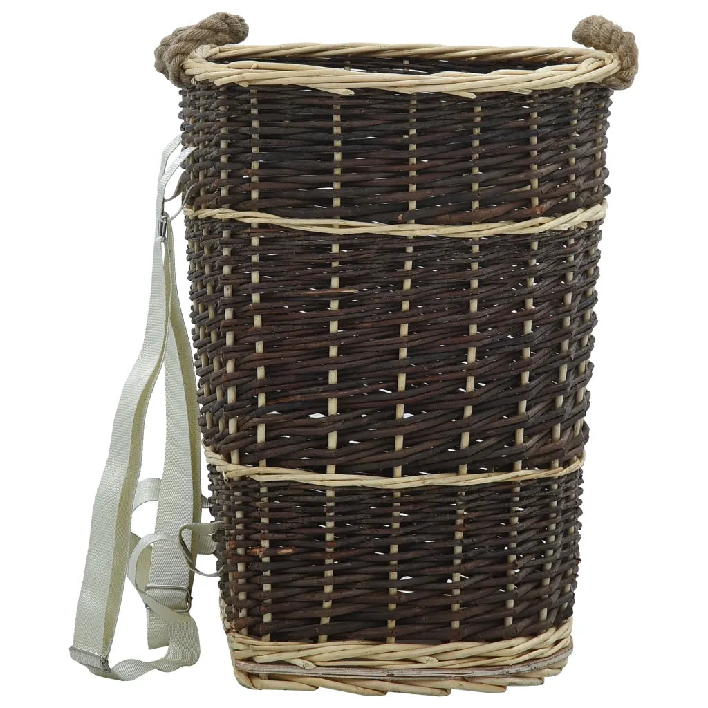 Cesta per Legna con Spallacci 44,5x37x50cm Salice Naturale CFW7650790