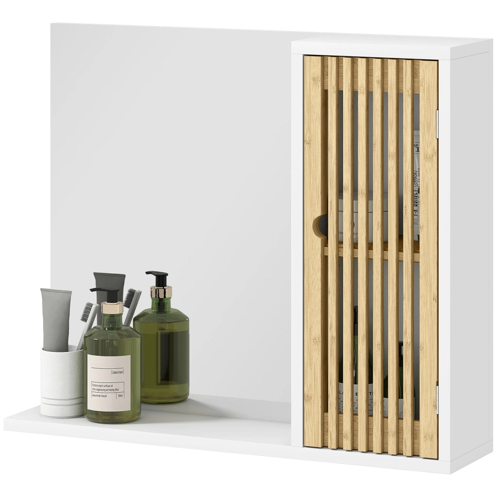Armadietto da Bagno con Specchio e Ripiani ¨C Minimal ¨C Bianco 60x30x