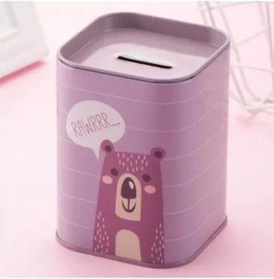 Cassa di Risparmio per Bambini e Animali - Originele cassa di risparmio con coperchio - Cassa di risparmio economica - Penna e Carta - Cassetto per denaro