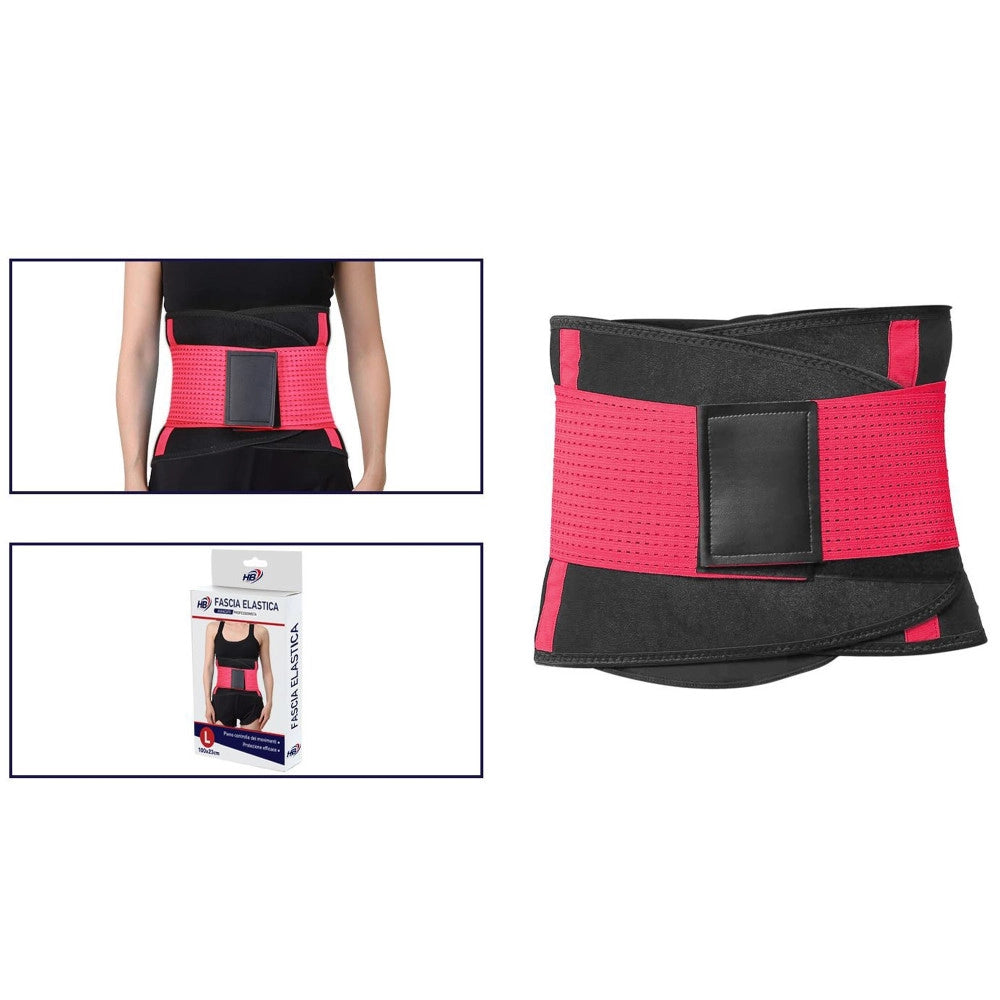 Trade Shop - Fascia Lombare Supporto Per La Schiena Cintura Di Sostegno Trainer Pancia Unisex - Fucsia   Xl