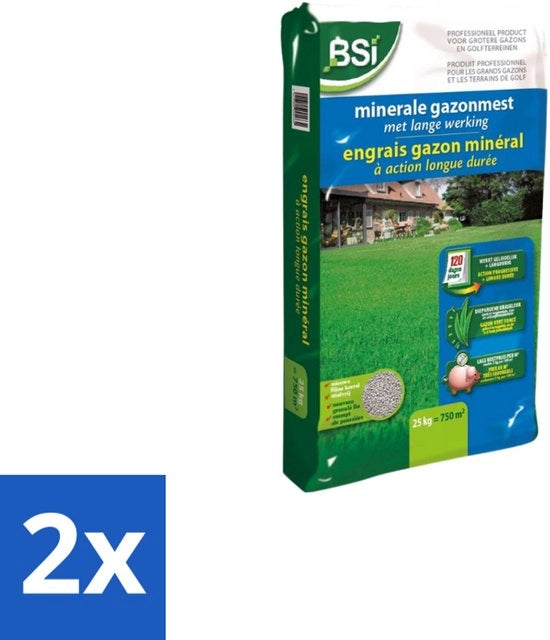 Materiale per giardino minerale - Grande crescita e colore verde intenso - 25 kg (750 m²) - Confezione economica - 2 pezzi