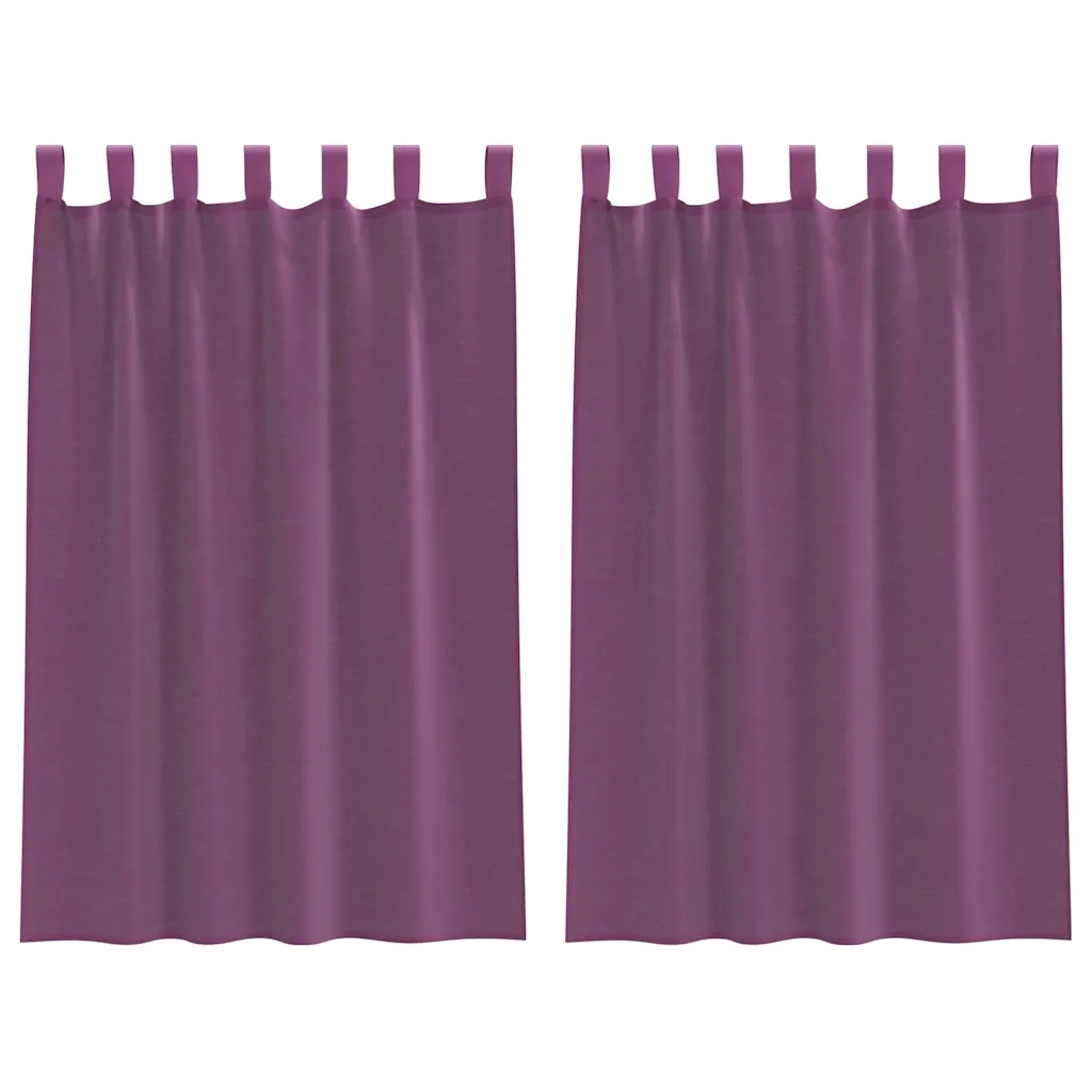 Tende in Voile con Passanti 2 pz Viola 140x175 cm 4102292