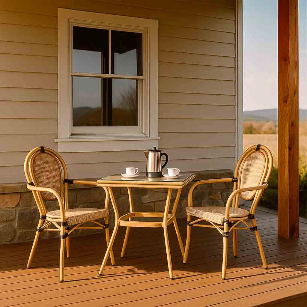 Set tavolo e 2 sedie marrone, tavolo: 70x70x72. sedia (2): 55x58x88