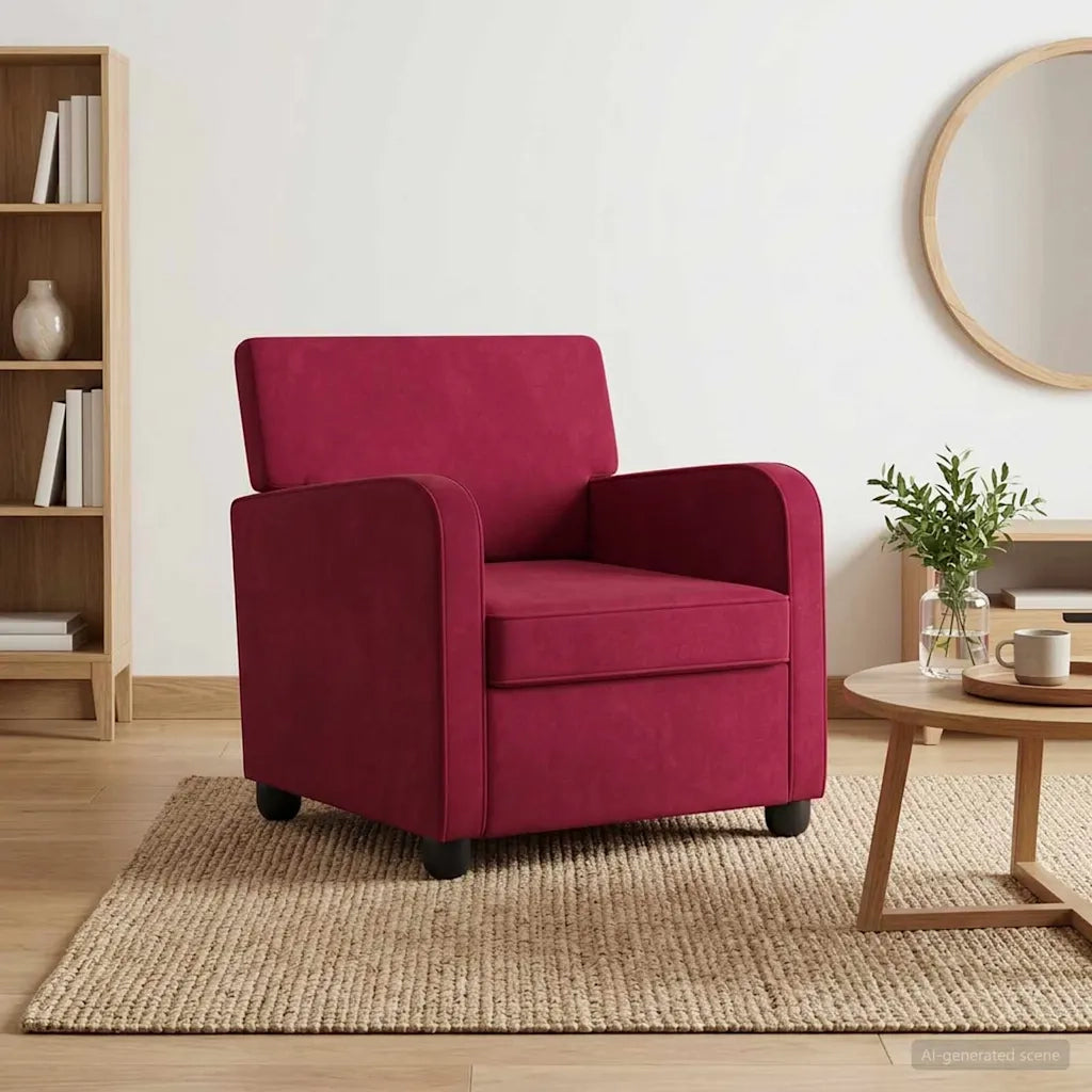 Divano Sedia-Poltrona Rosso Vino Velluto 766220