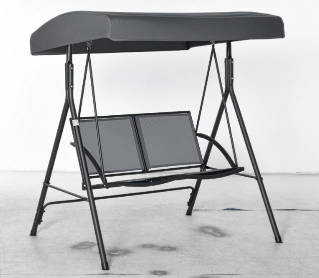 Dondolo da Giardino 2 Posti con Tettuccio ¨C Xylo ¨C Grigio 140x118x162cm