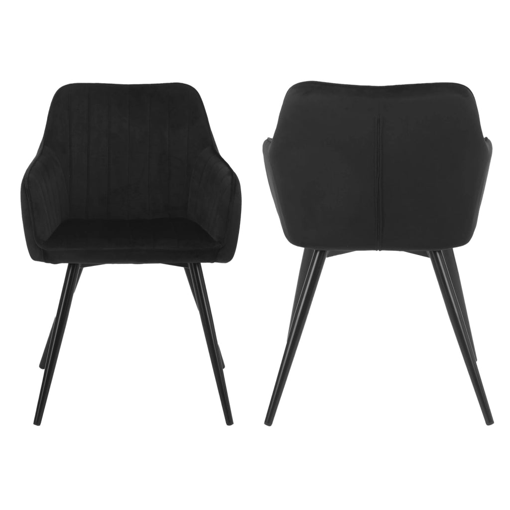 Set di 2 sedie in velluto nero BERTILLE
