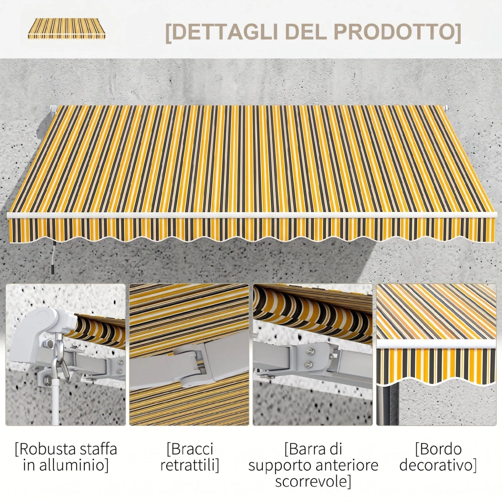Tenda da Sole Avvolgibile a Bracci ¨C Minimal ¨C 350x250 cm Giallo