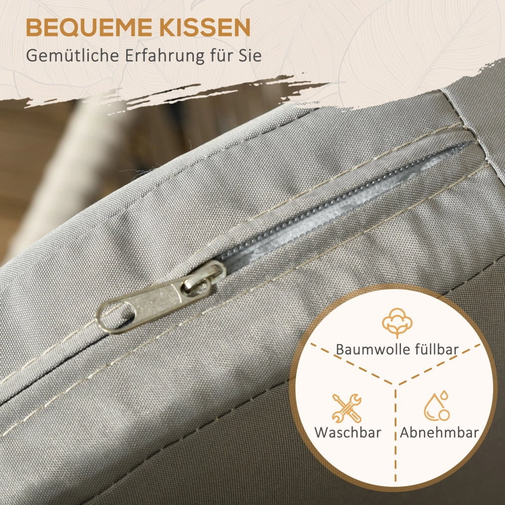 Set 2 Sedie da Giardino Stile Boho ¨C Xylo ¨C Con Cuscini Seduta Beige Metallo