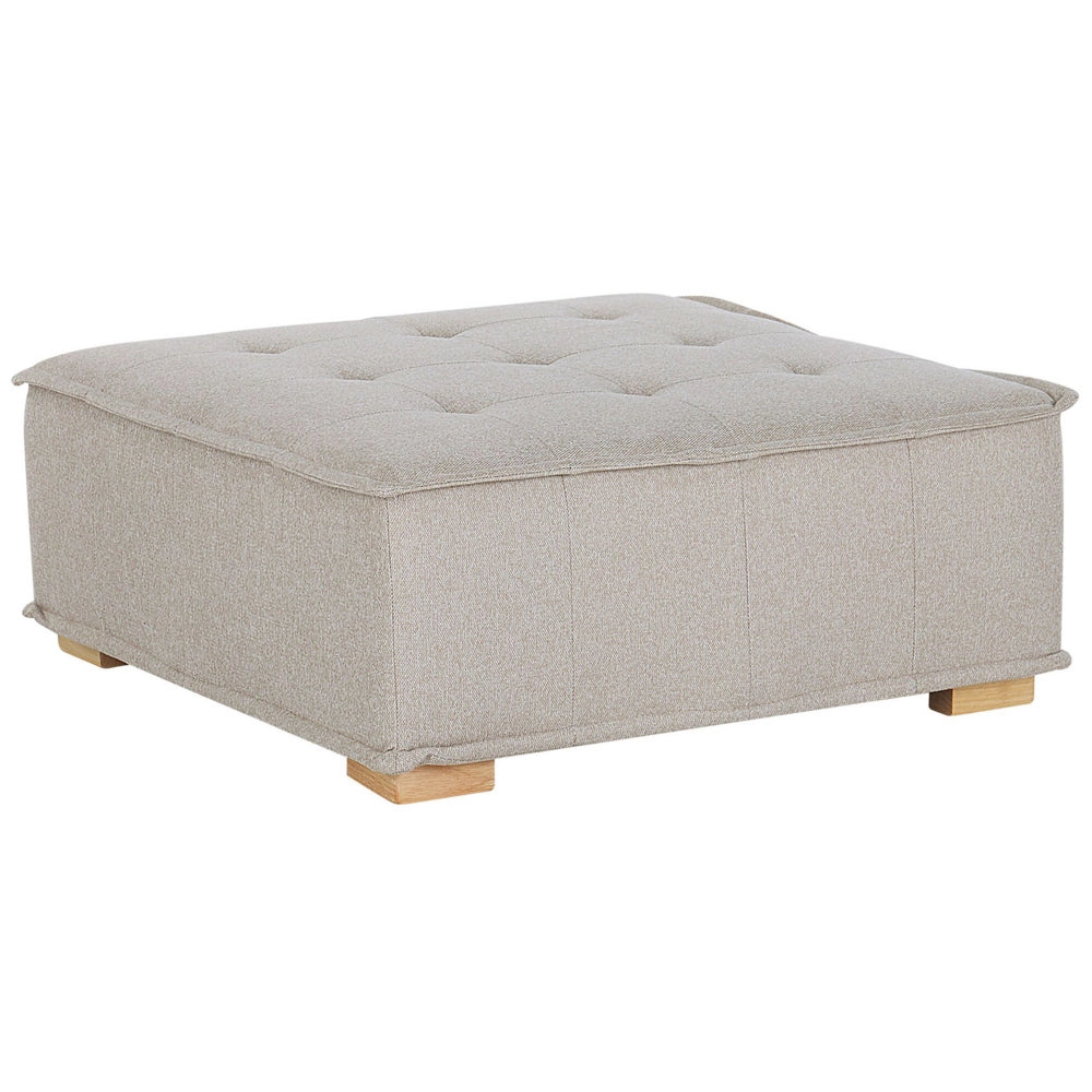 Sedile 1 posto Gambe in legno massello di poliestere beige Sedile trapuntato Fodera per cuscino rimovibile