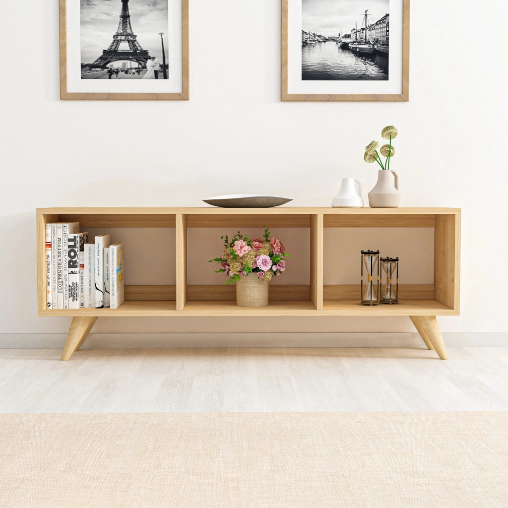 Sizzano, Mobile Porta tv 3 Vani, 120x30x48h cm Marrone