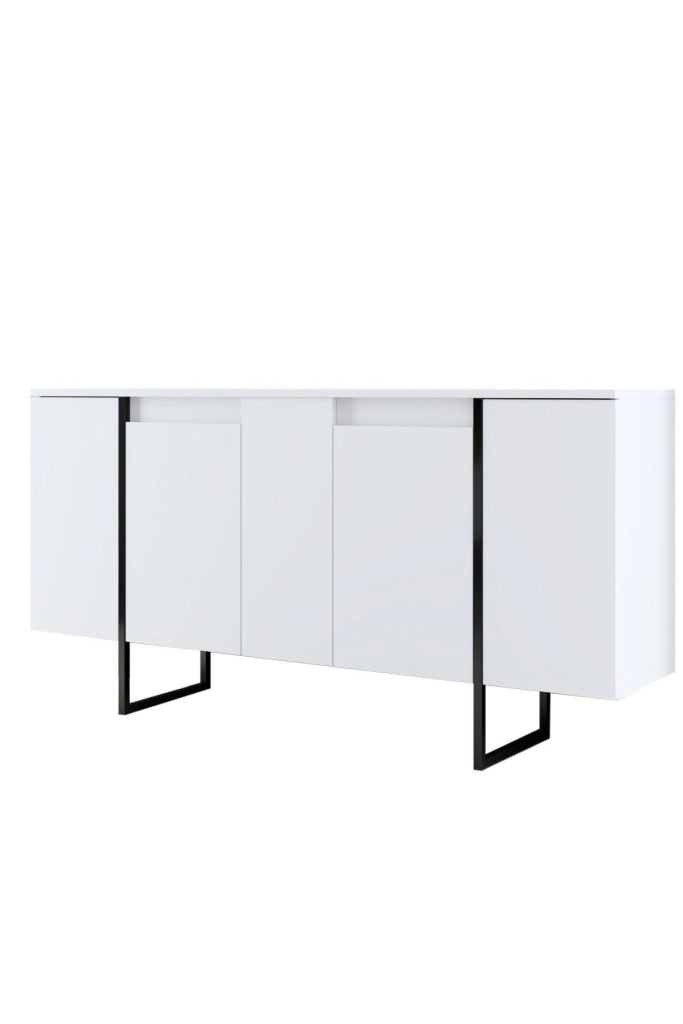 Credenza in legno "Luxe" - 160 x 35 x 80 cm - Bianco