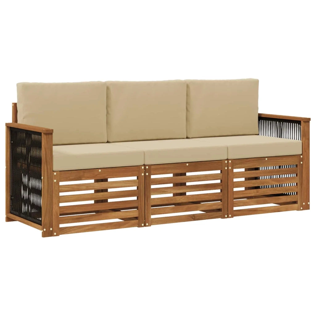 Set divani con cuscino 3 pcs Legno di Acacia Massello 3383964