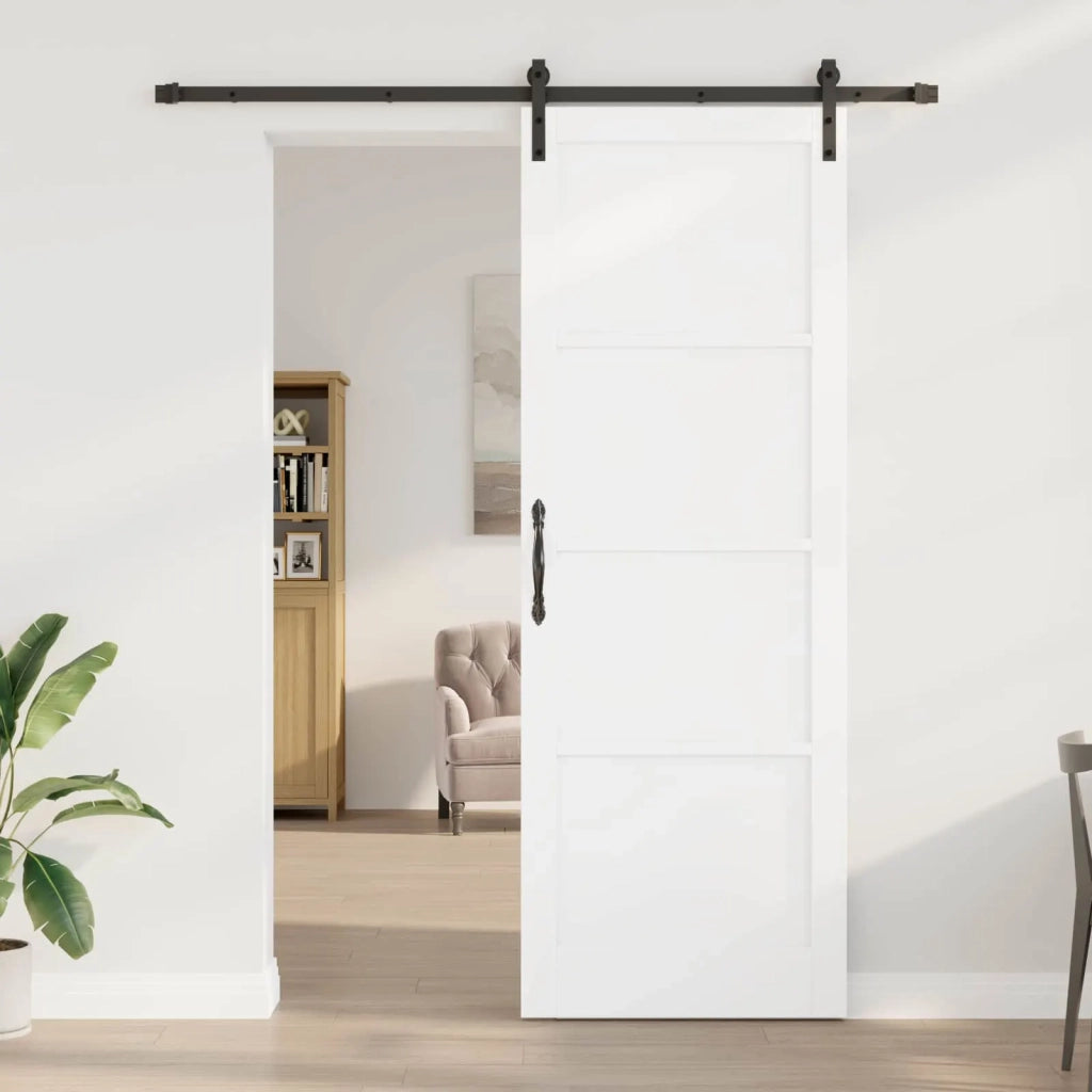 Porta scorrevole Bianco e Nero 83 x 232 cm 3445410