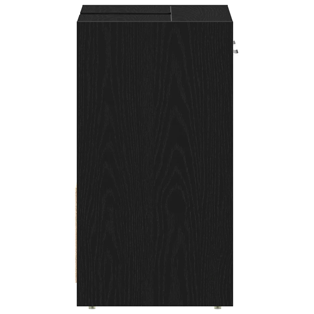 Mobile Lavabo Bagno Rovere Nero 60x30x60cm in Legno Multistrato 862013