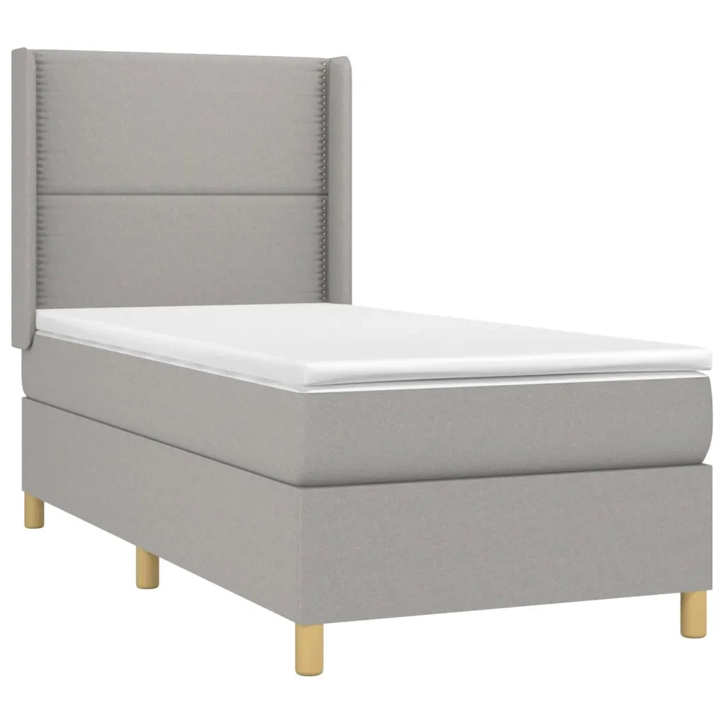 Giroletto a Molle con Materasso Grigio Chiaro100x200 cm Tessuto 3131889