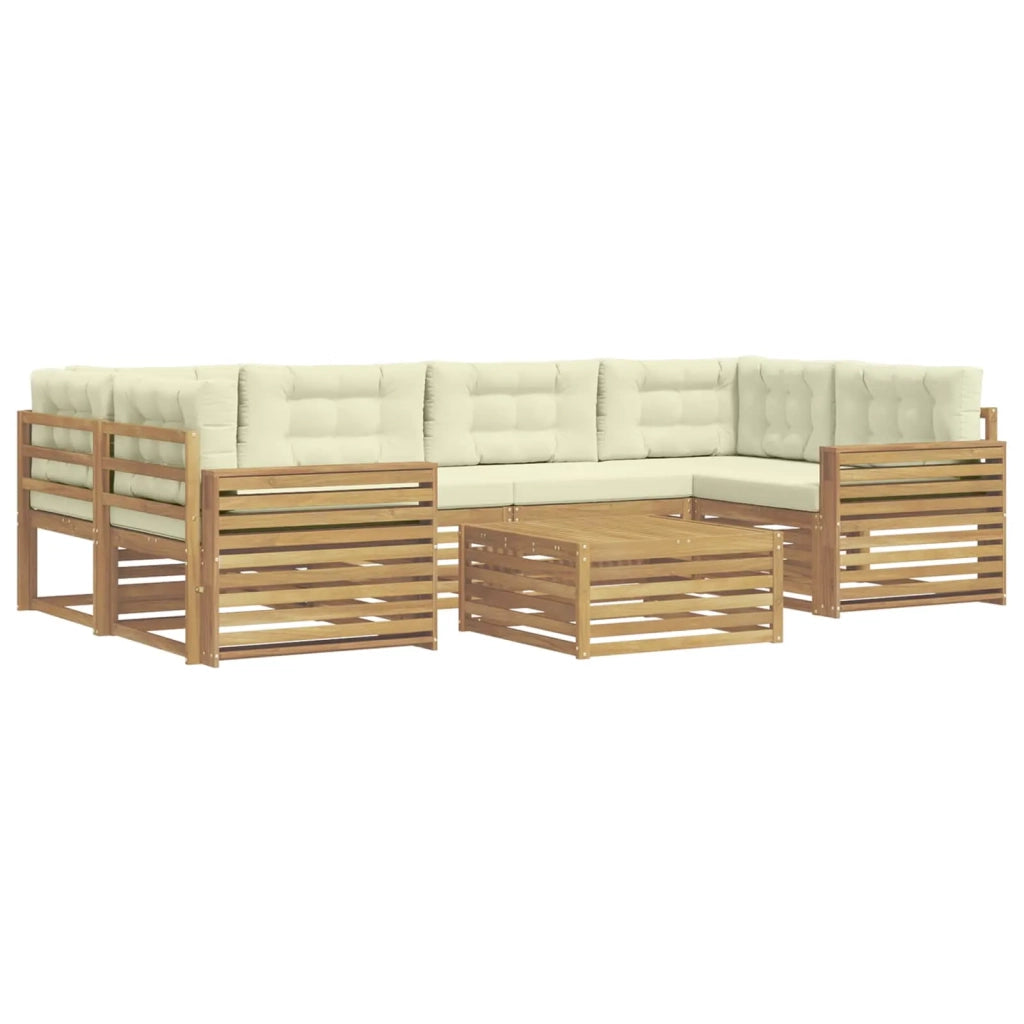 Set di divani da esterno 7 pcs Bianco e Crema 3390130