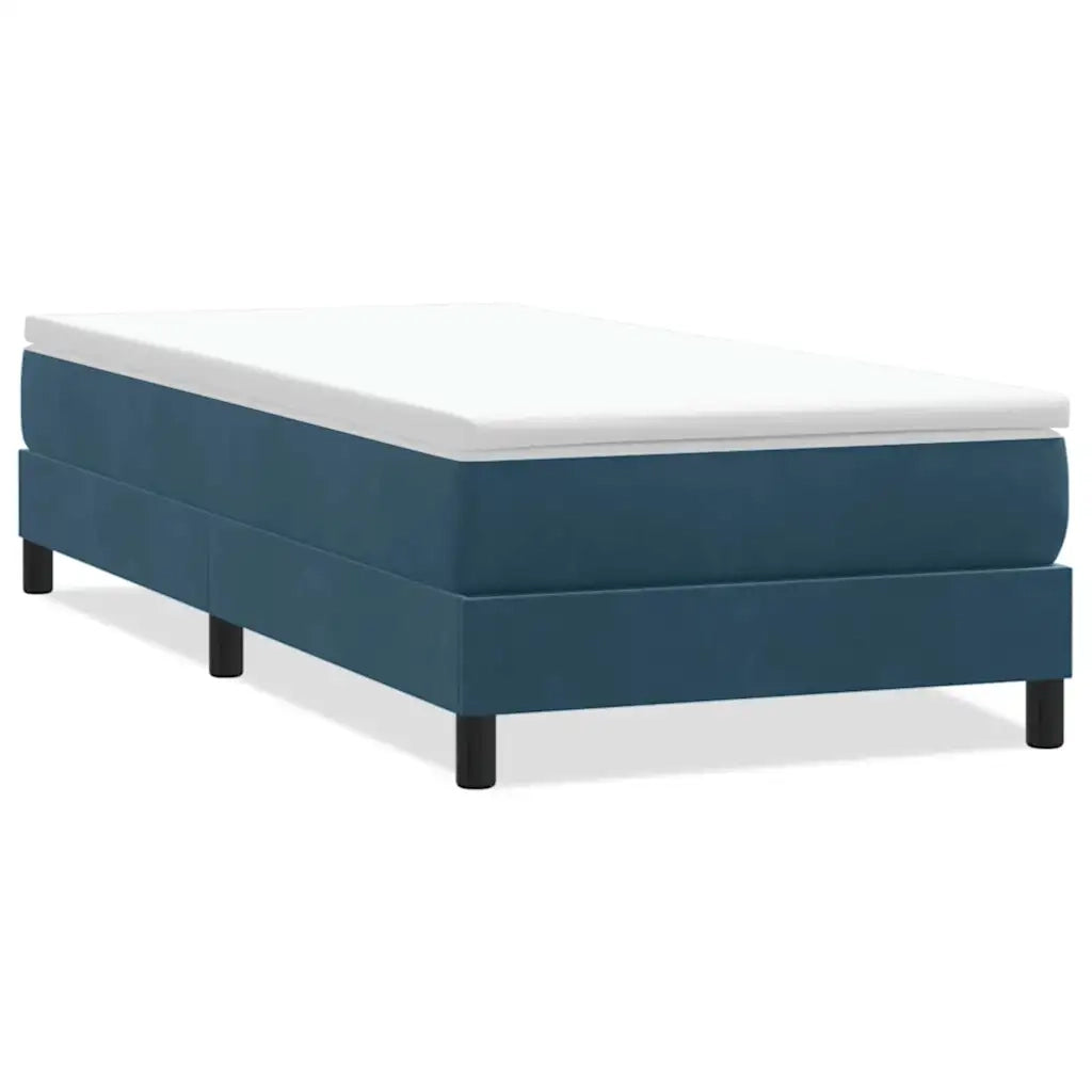 Letto a Molle senza Materasso Blu Scuro 90x220 cm Velluto 3315859