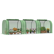Serra Tunnel da Giardino ¨C Xylo ¨C Acciaio e Plastica PP Verde 295x100x80cm