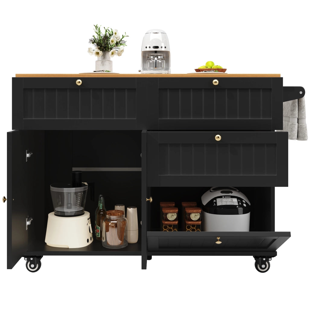 Isola cucina moderna - Zephmum- Schienali estensibili, finitura in legno, nero