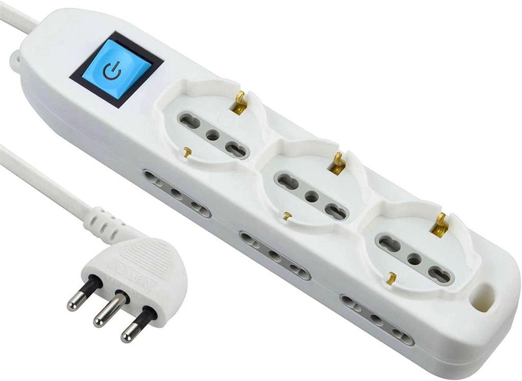 MULTIPRESA POLIVALENTE CON INTERRUTTORE 2+4 posti - ELECTRALINE